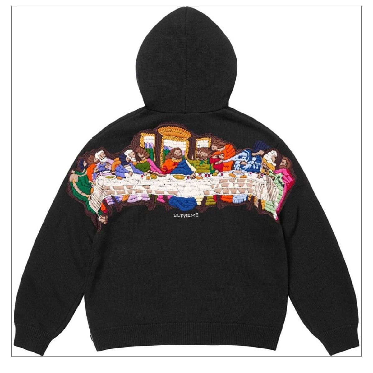 新品 L シュプリーム Last Supper Embroidered Zip Up Hooded Sweater