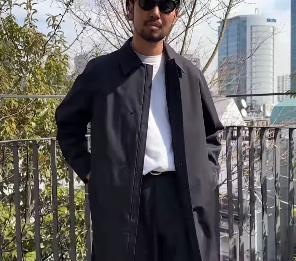 2025SS】UNIQLO C /ユニクロシー ブロックテックステンカラーコート 黒
