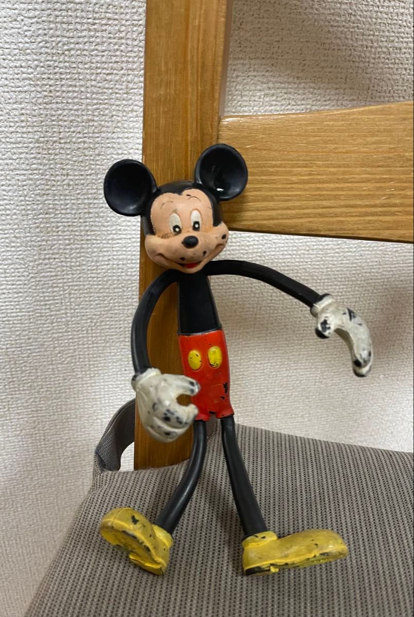 ミッキー 人形 ゴム ヴィンテージ感 レア レトロ ディズニー 日本製