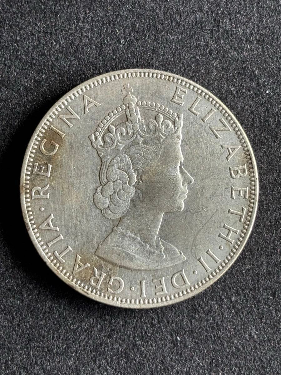 エリザベス2世】 1964年 イギリス領バミューダ諸島 1クラウン銀貨