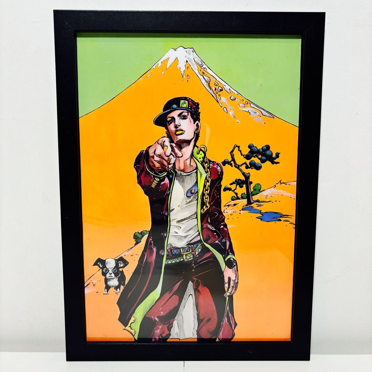 黒額付きポスター】JOJO ジョジョの奇妙な冒険 第3部 承太郎 イギー
