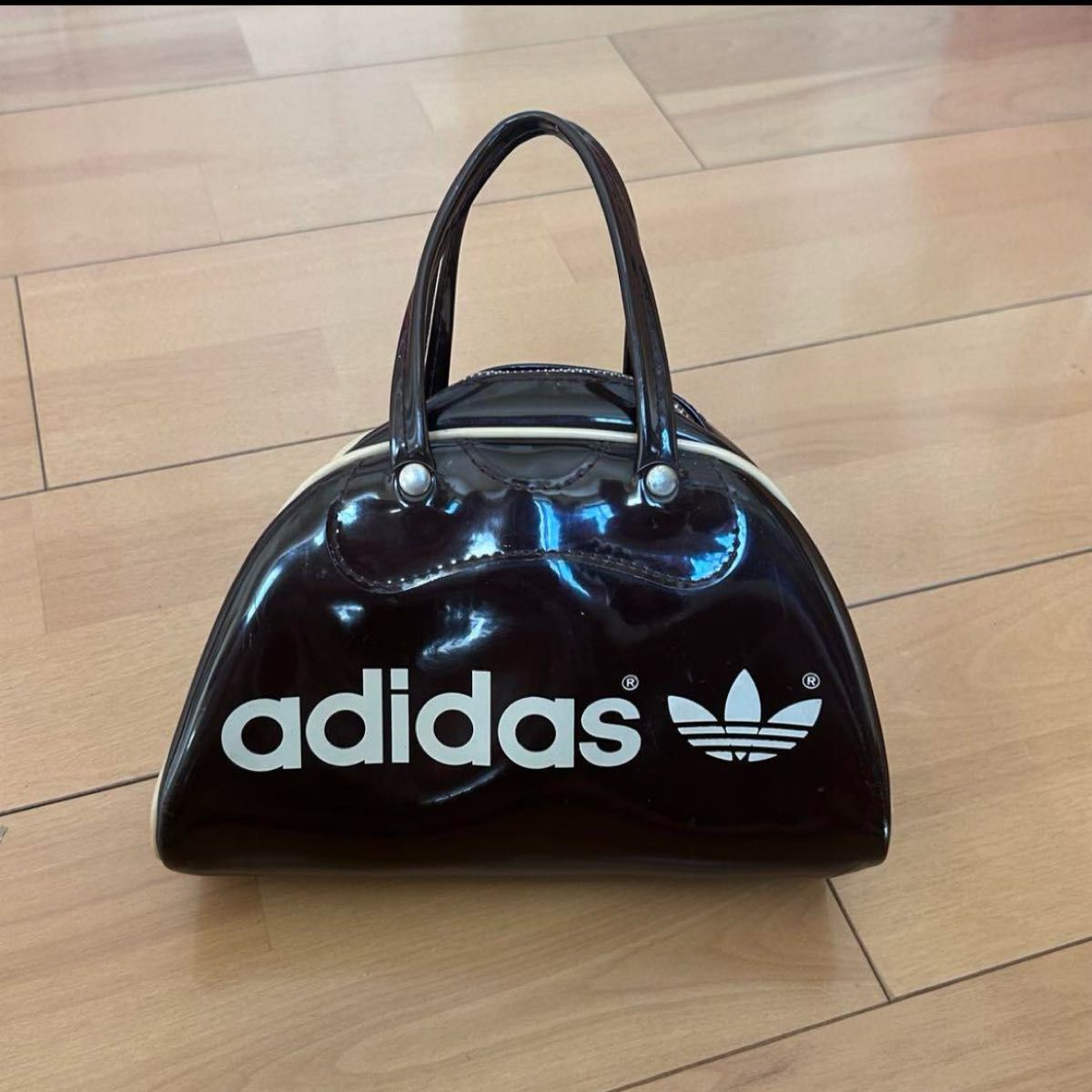 80s adidas mini bag ビンテージ エナメルミニバッグ ボストンバッグ