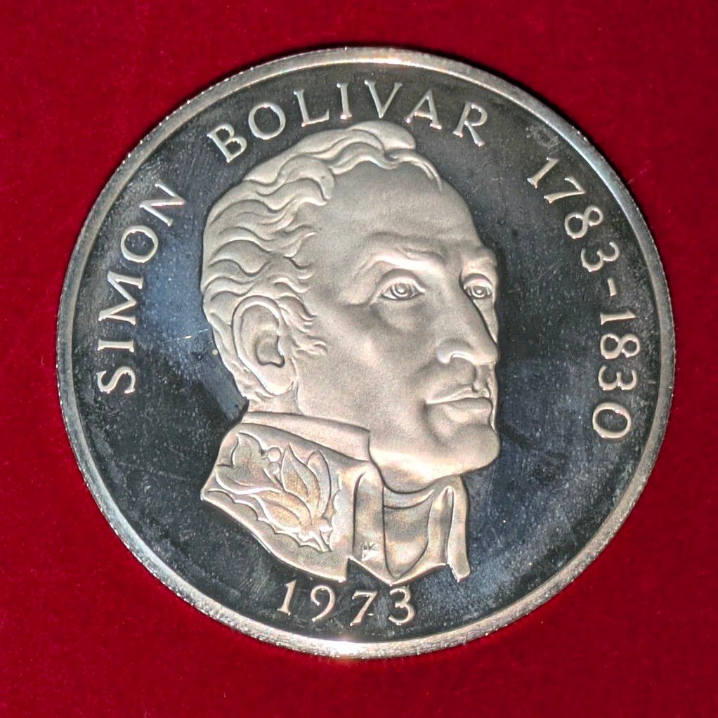 銀高騰！シモン・ボリバル 1973年 銀製 パナマ 20バルボア 銀貨 銀高騰