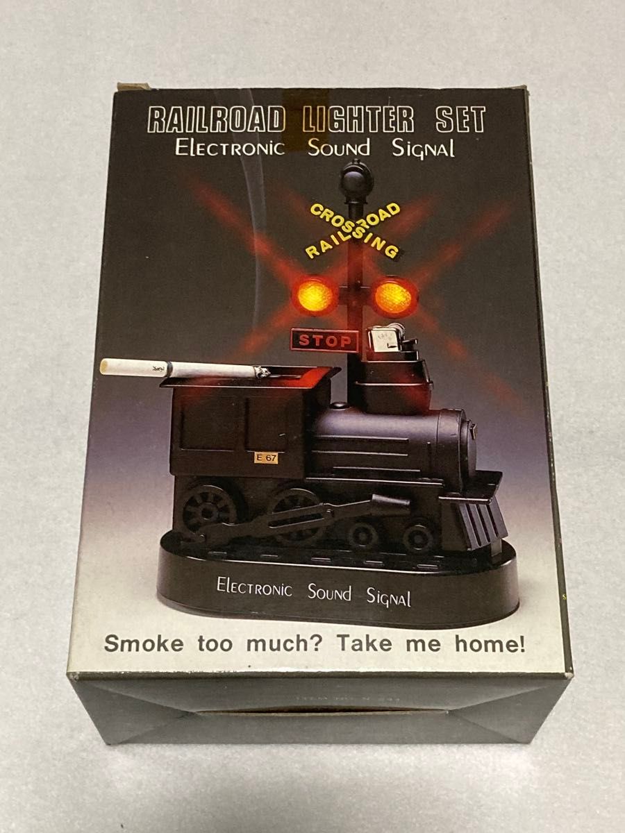 RAILROAD LIGHTER SET 踏切 灰皿 SL 動作確認済み 未使用 機関車 レア