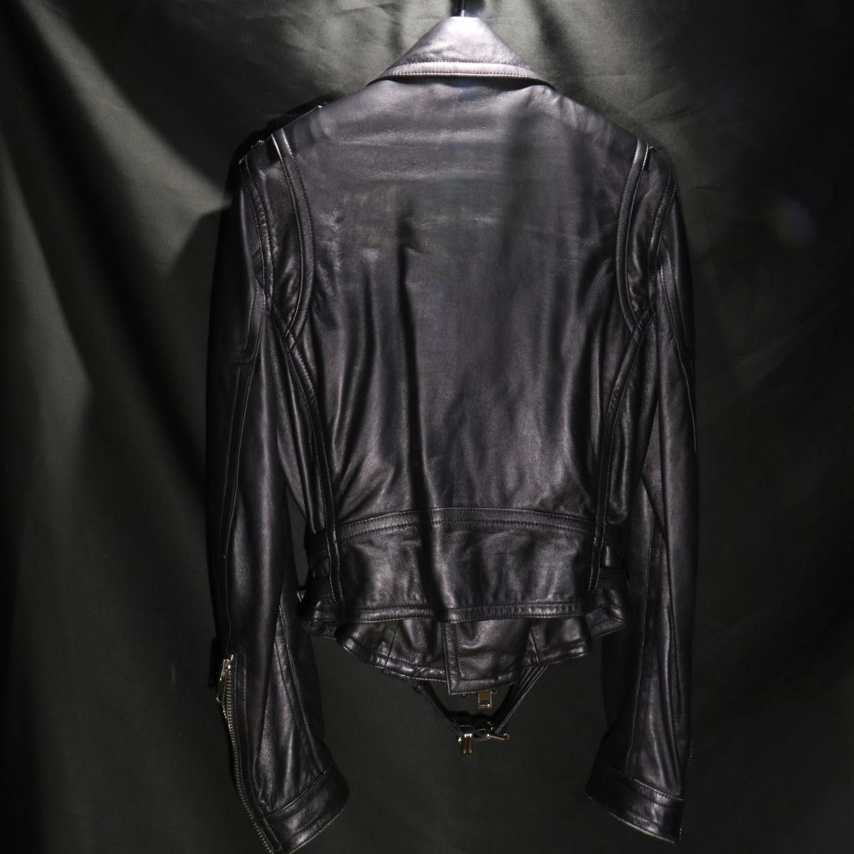レア品 STUD HOMME ダブルストラップ ライダース レザージャケット