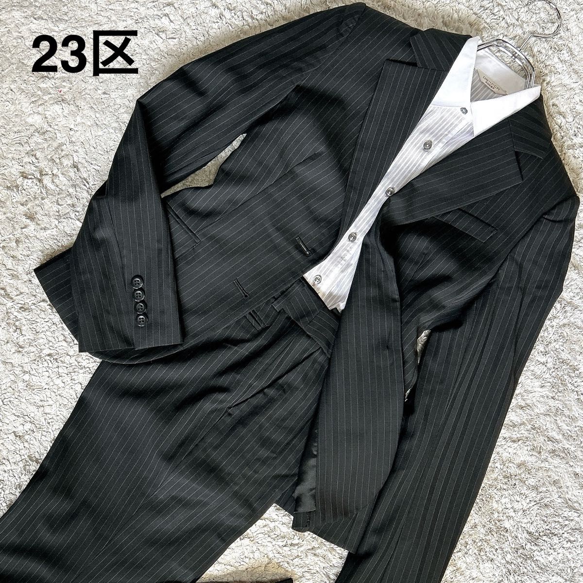 23区 オンワード樫山 レディース パンツスーツ ストライプ オフィス