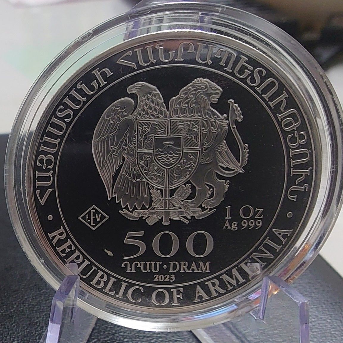 2023年 アルメニア銀貨 500ドラム ノアの方舟銀貨 1オンス 純銀