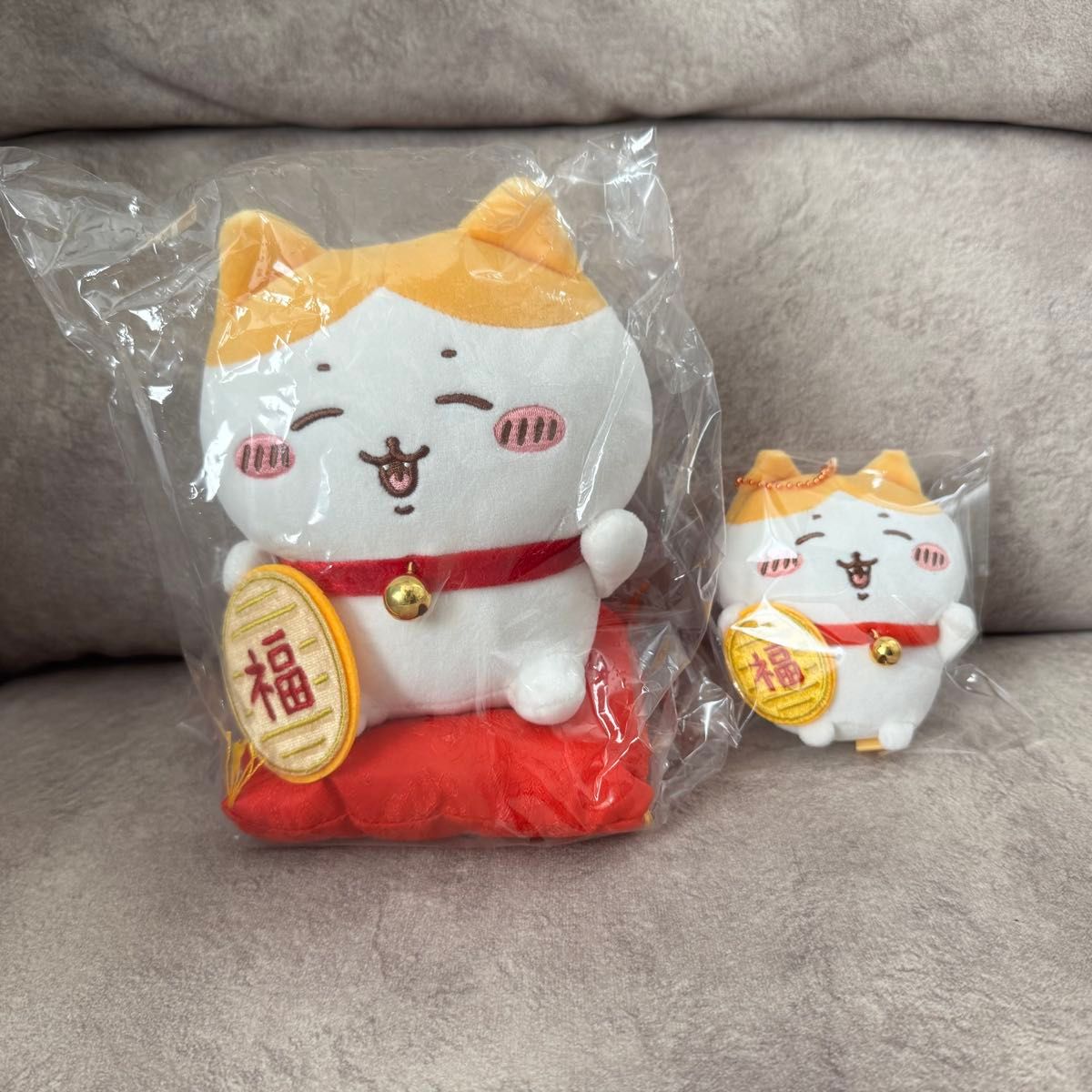 タグ付2点セット ちいかわ ハチワレ 招福 マスコット ちいかわ 招福