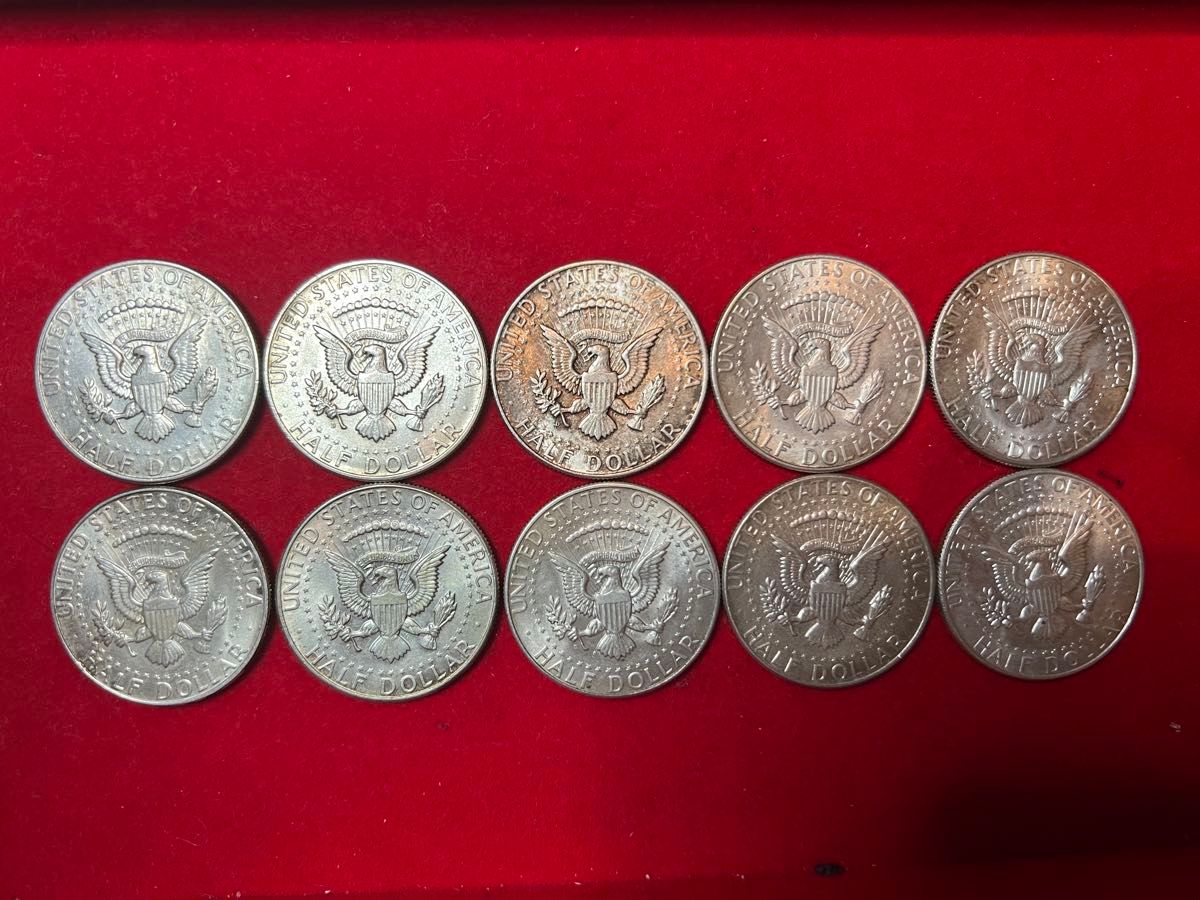 アメリカ ケネディ1964年 ハーフダラー銀貨 10枚 銀90% 硬貨 美品