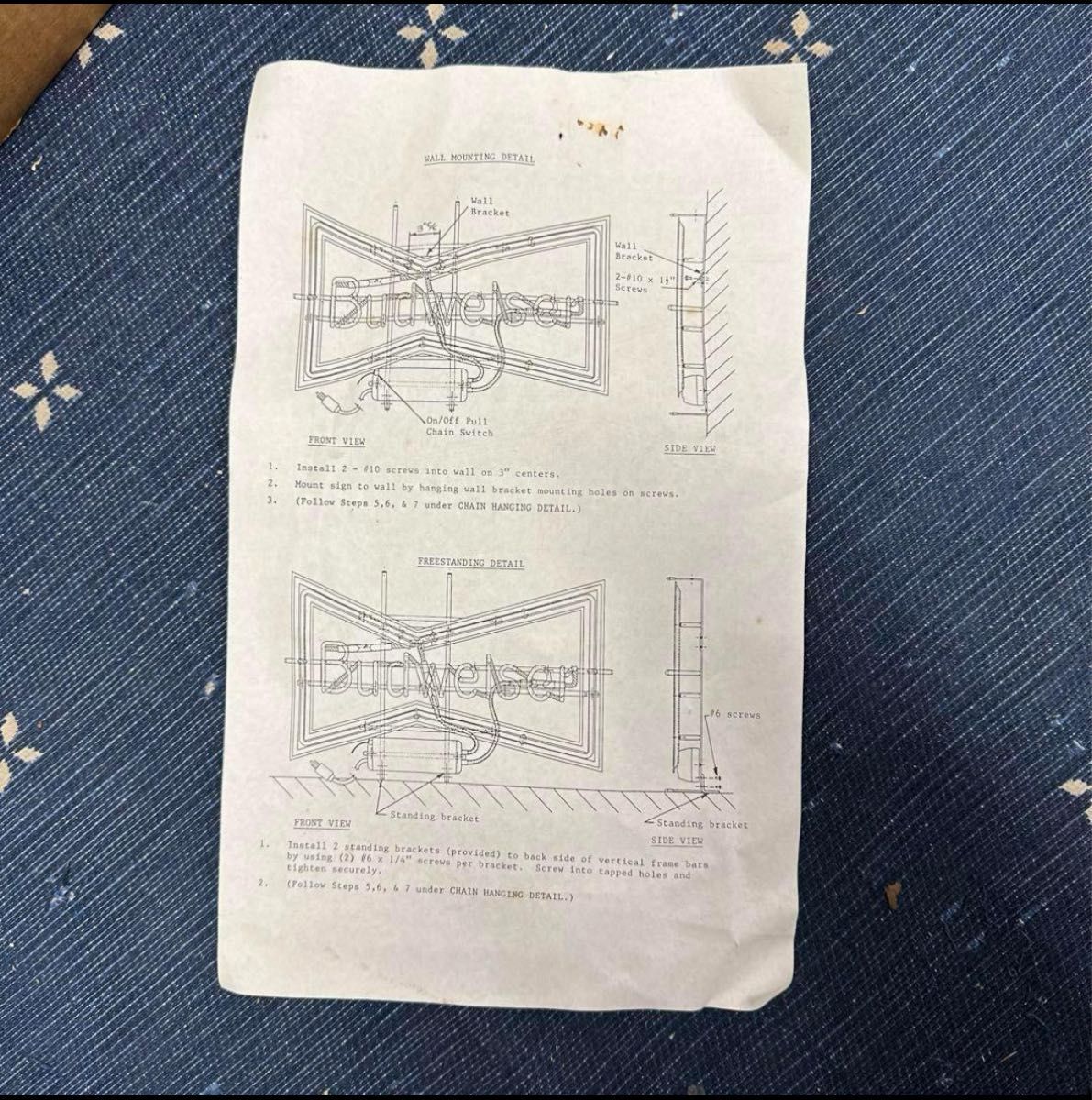 新品 希少 当時物 バドワイザー ヴィンテージ 看板 ネオン管｜Yahoo