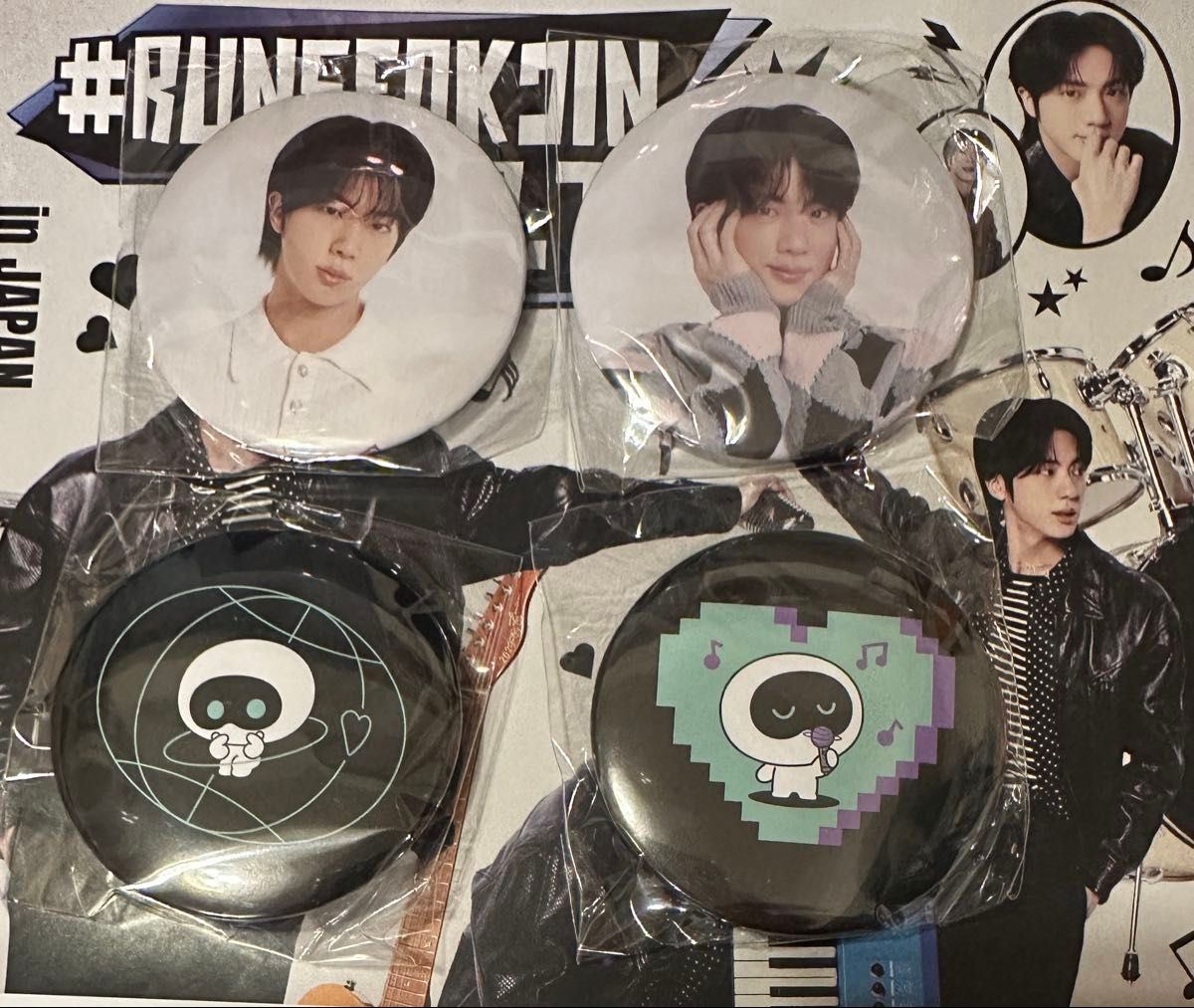 BTS JIN RUNSEOKJIN EP TOUR in JAPAN カプセルトイ 缶バッジ スタンプ