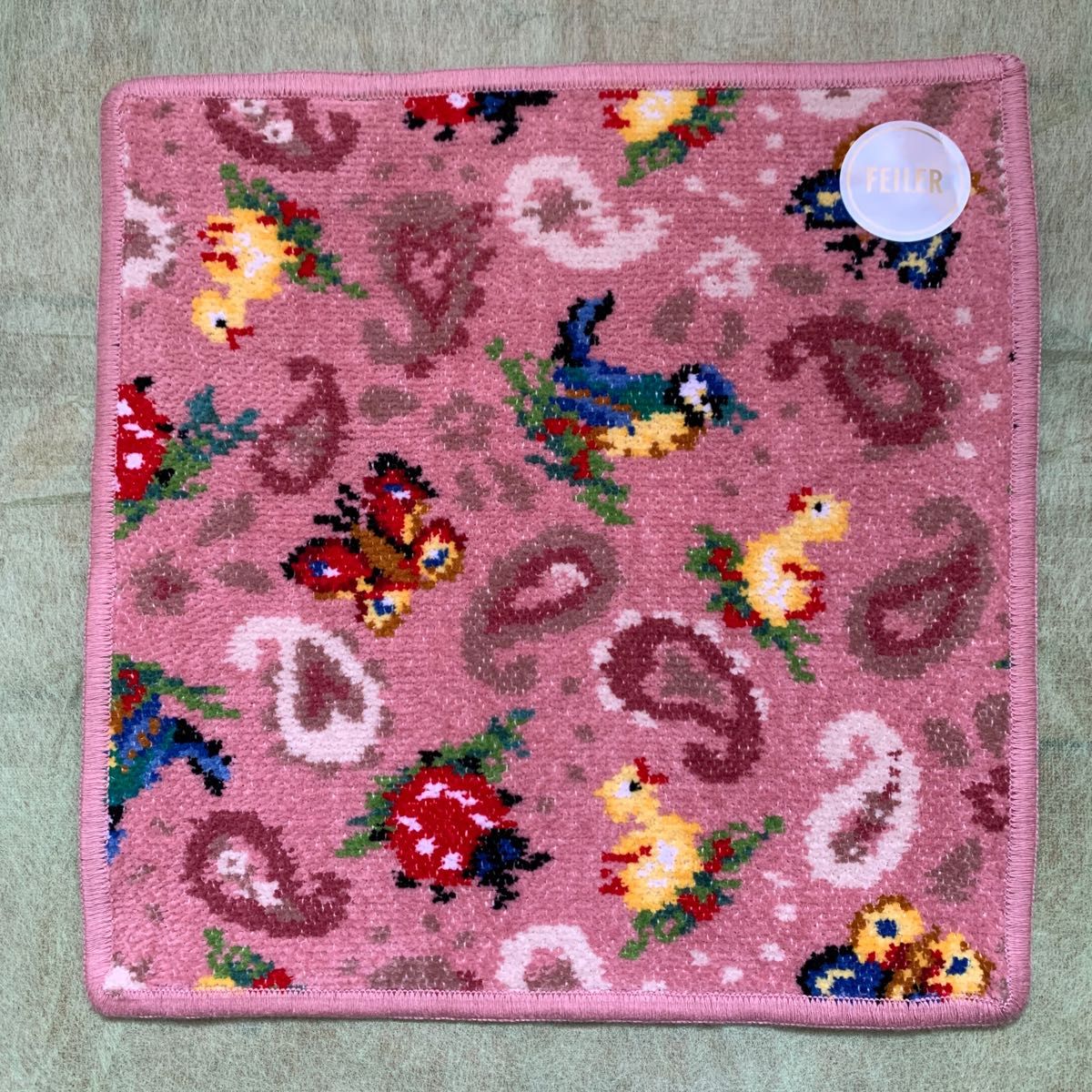 フェイラー FEILER ハイジペイズリー ピンク×ピンク ハンカチ 1枚