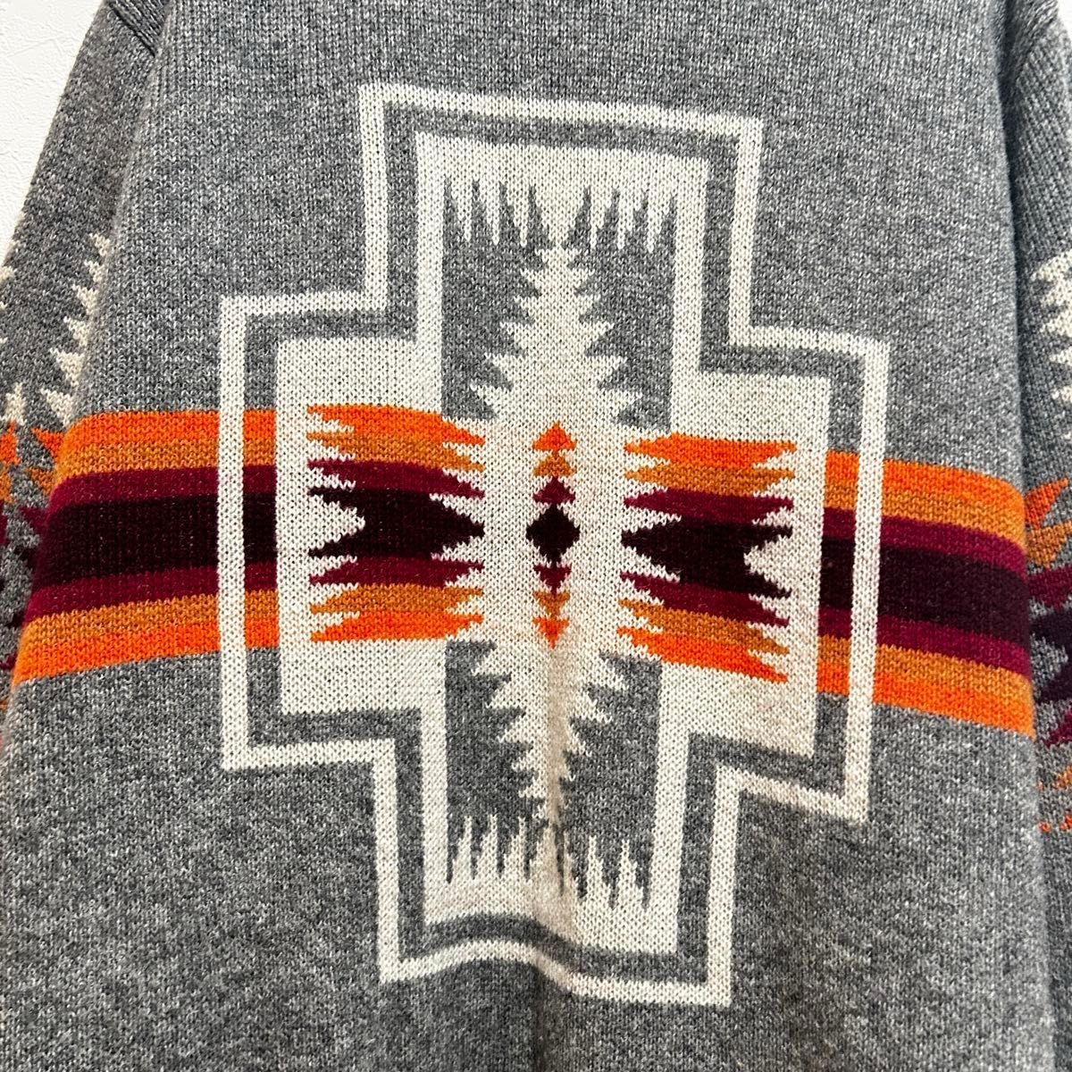 PENDLETON カーディガン ネイティブ柄 グレー Lサイズ メンズ ペン