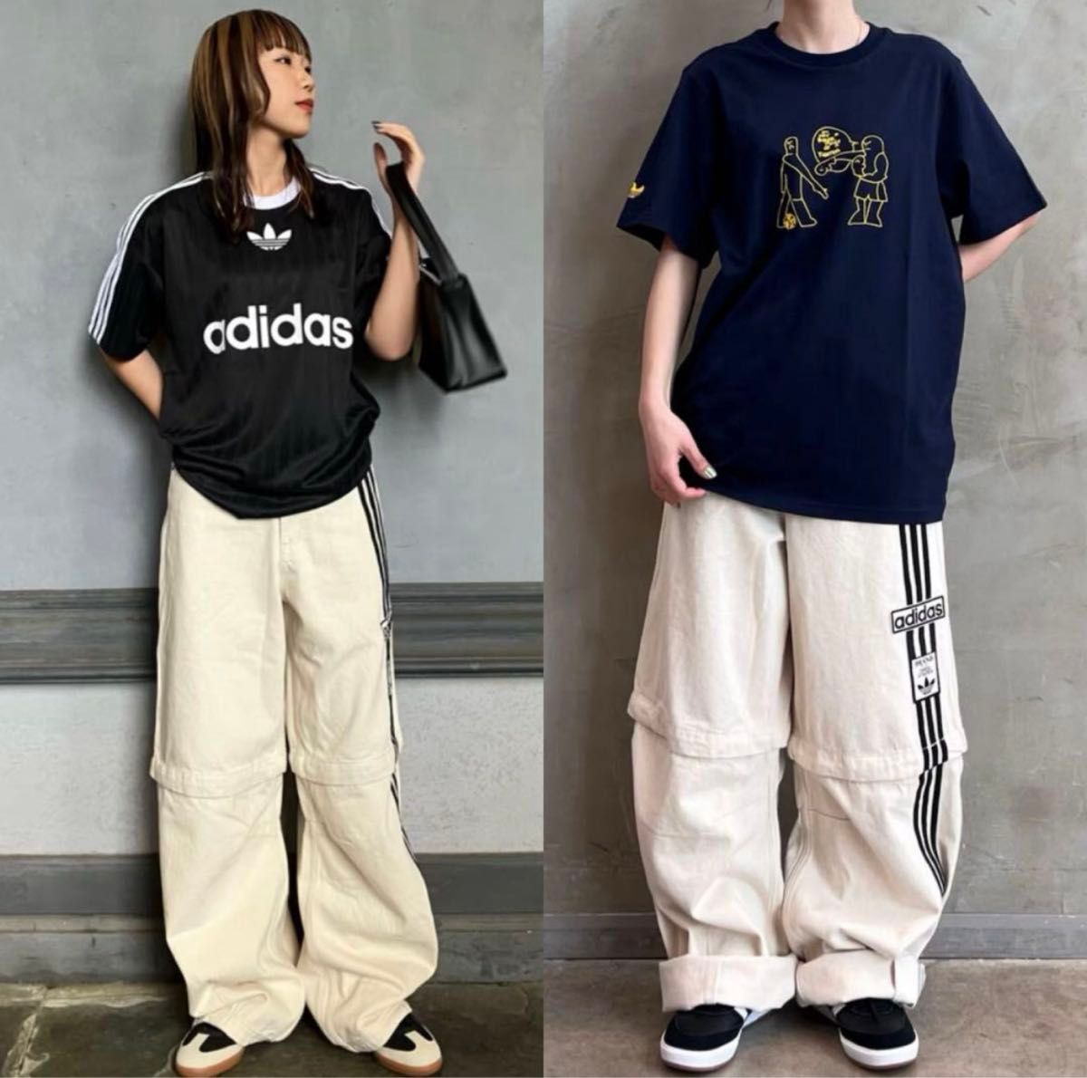 adidas アディブレイク 2-IN-1 デニムパンツ オフホワイト｜Yahoo