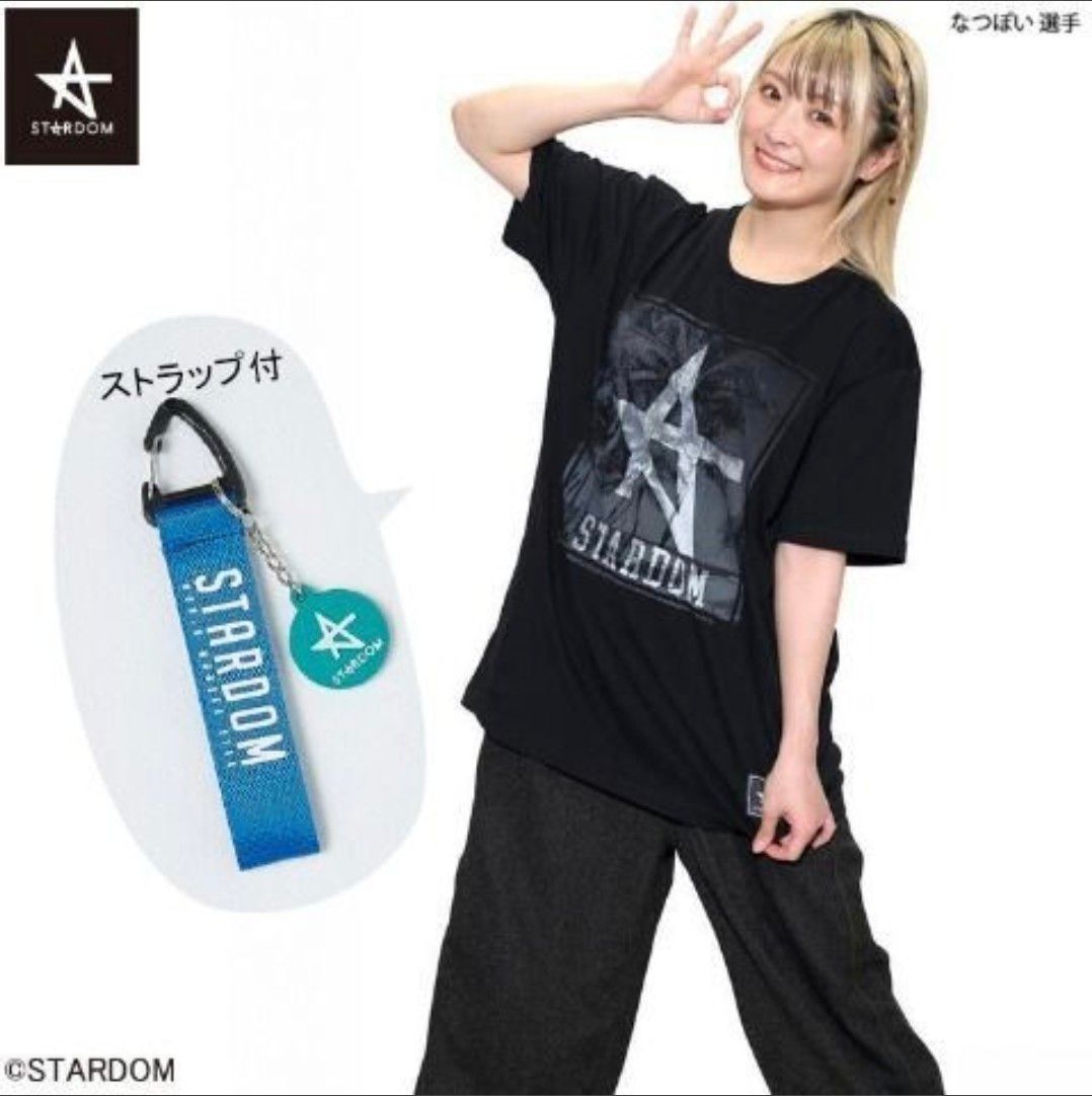 新品 STARDOM なつぽい Tシャツ ストラップ タグ付き ブラック LL