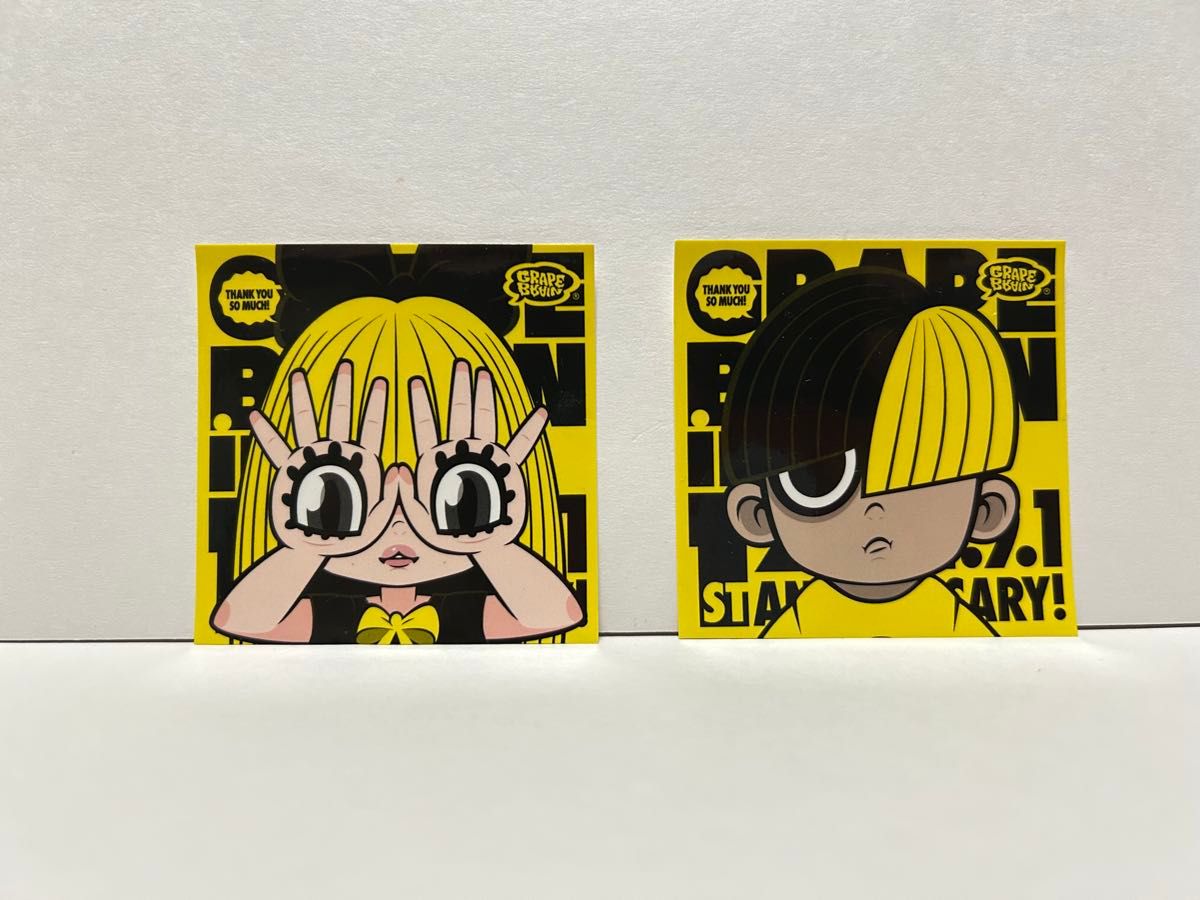 GRAPE BRAIN にぎるちゃん のりくん 非売品 ステッカー2枚セット