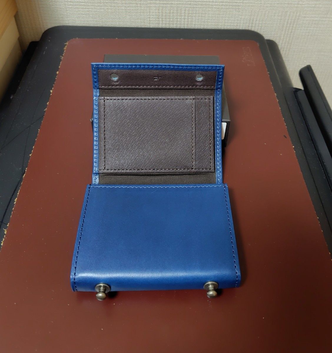 新品【エムピウ】ブルー×チョコ m+ミッレフォッリエP25 BLUE 青