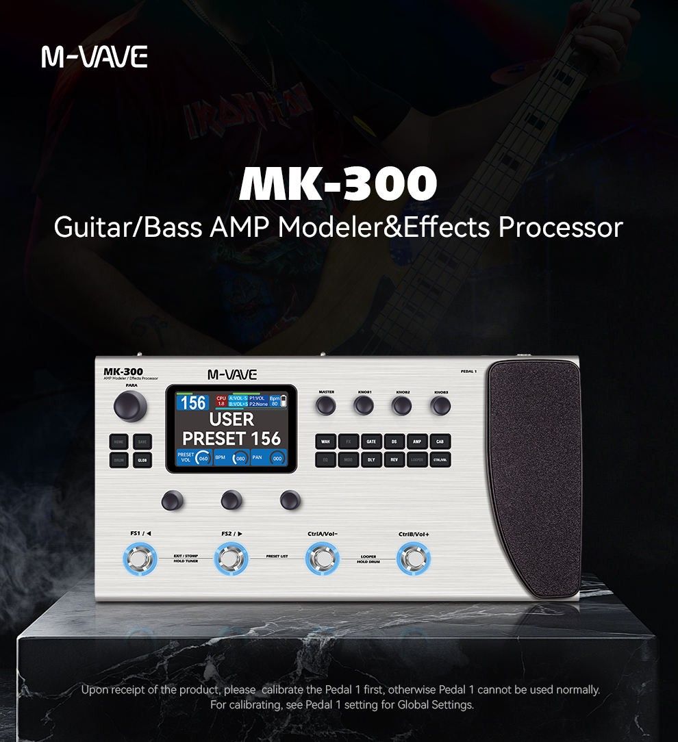 M-VAVE MK-300 ギター ベース マルチエフェクター アンプモデラー 外部