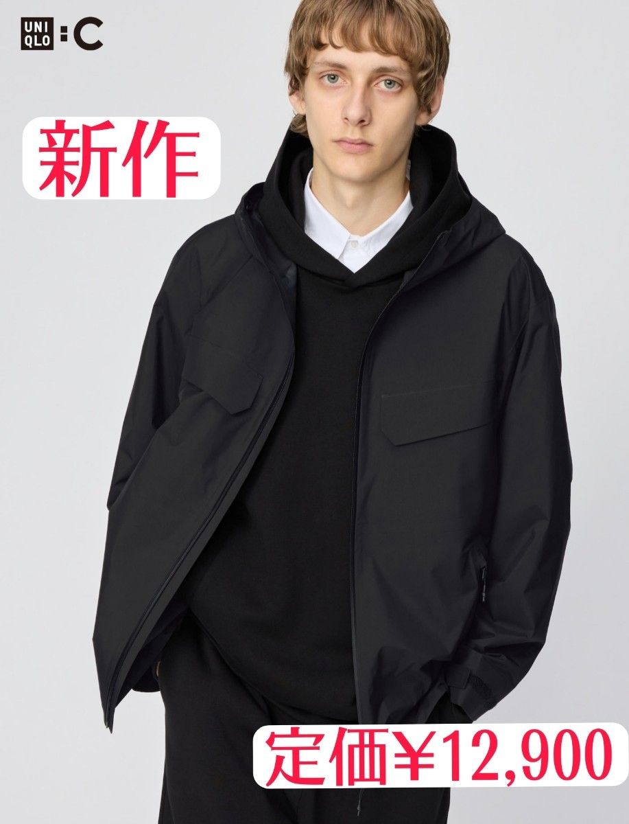 新品未使用】UNIQLO ユニクロ C パフテックハーフコート ブラック