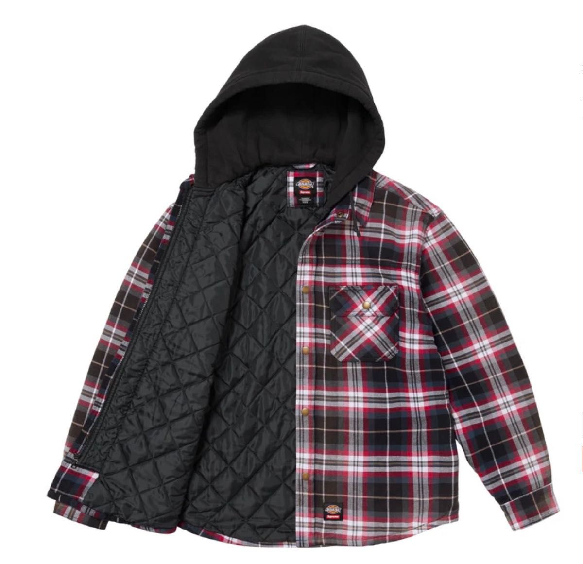 Supreme x Dickies Lined Zip Up Hooded Flannel Shirt 