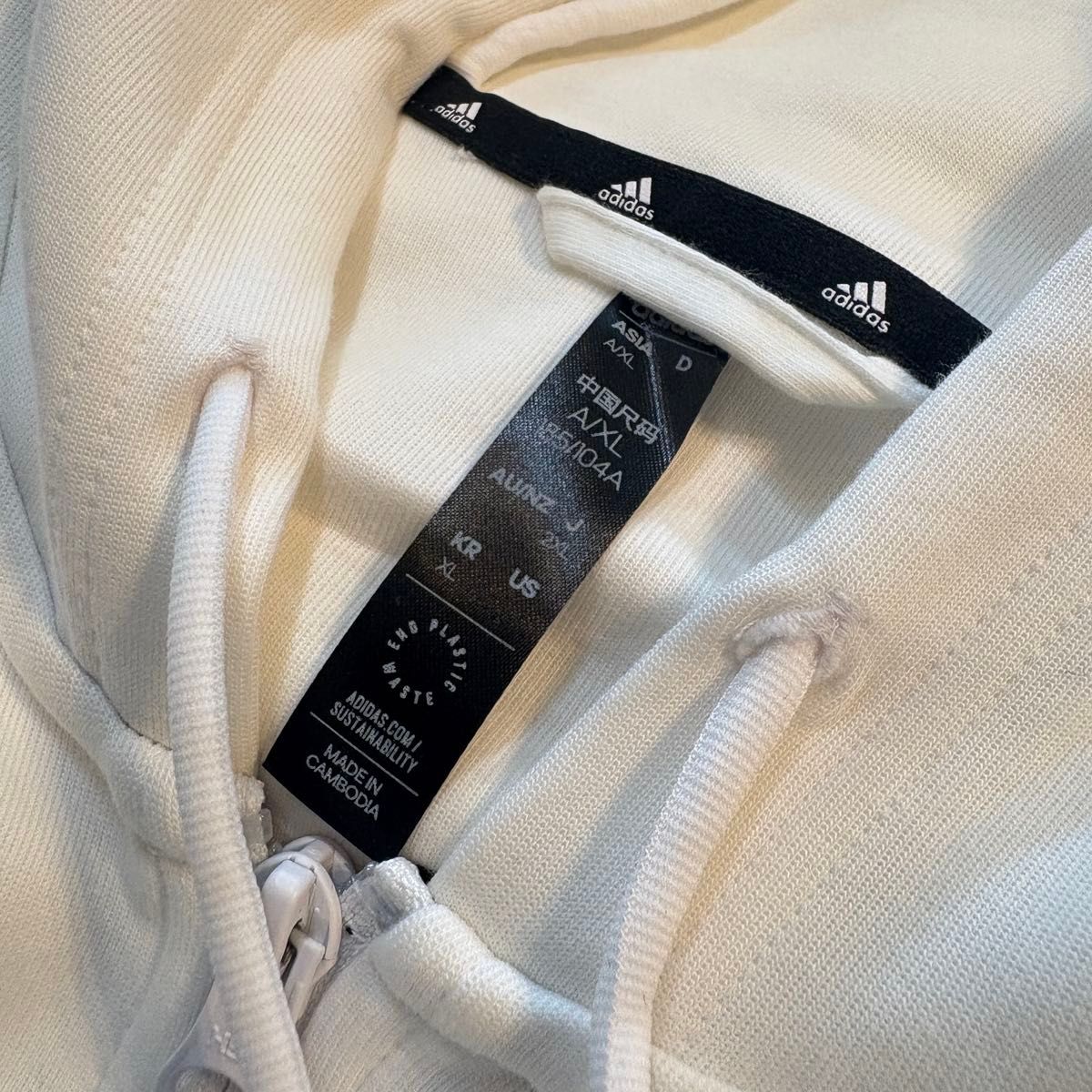 adidas】横浜F・マリノス スウェットFZフーディ メンズ2XL ホワイト