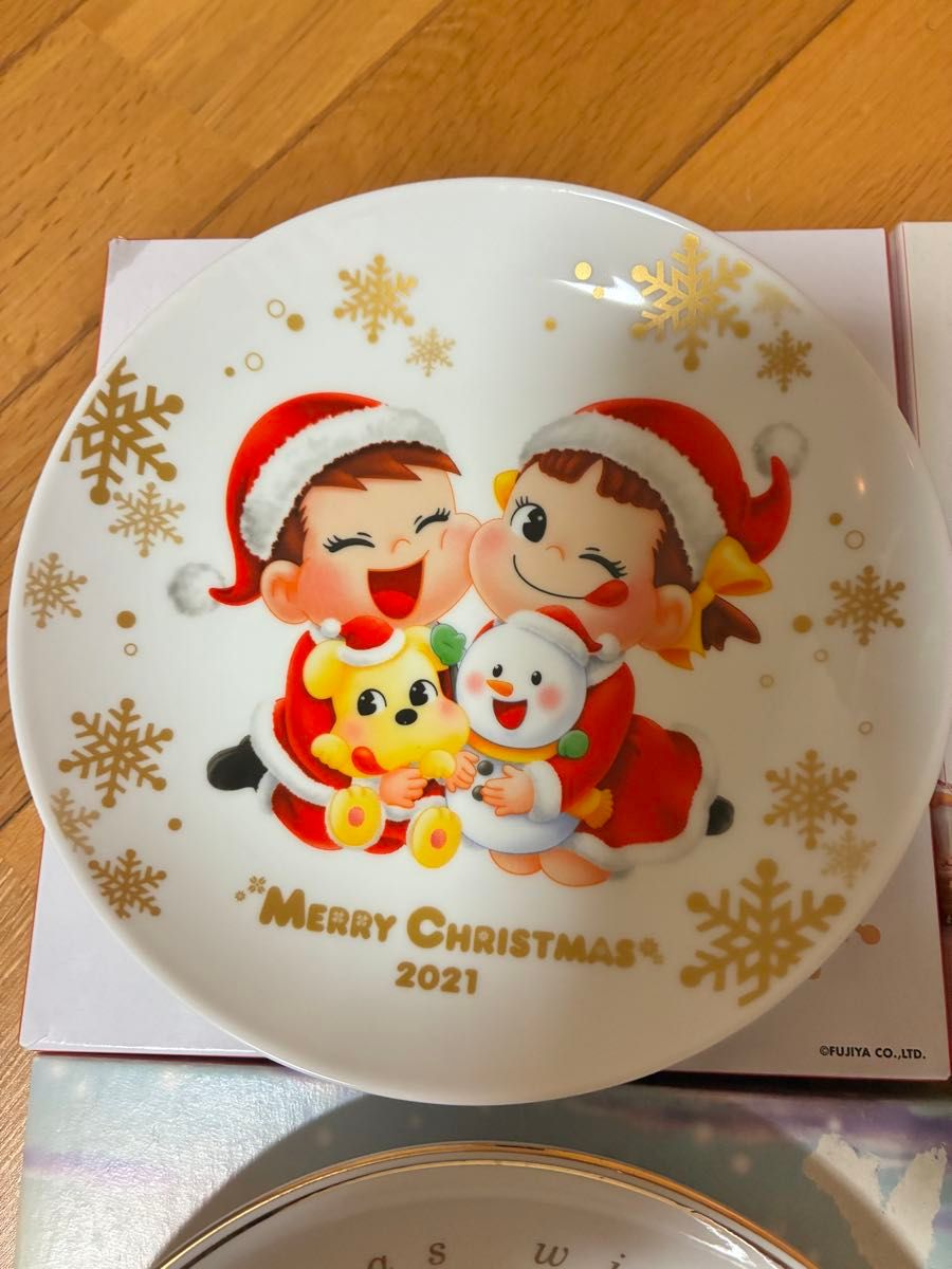 不二家 ペコちゃん クリスマス プレート 4枚セット 2003年 2004年 2025