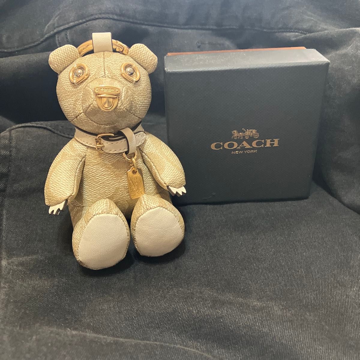 COACH コーチ ベアチャーム キーホルダー ゴールド系 未使用｜Yahoo