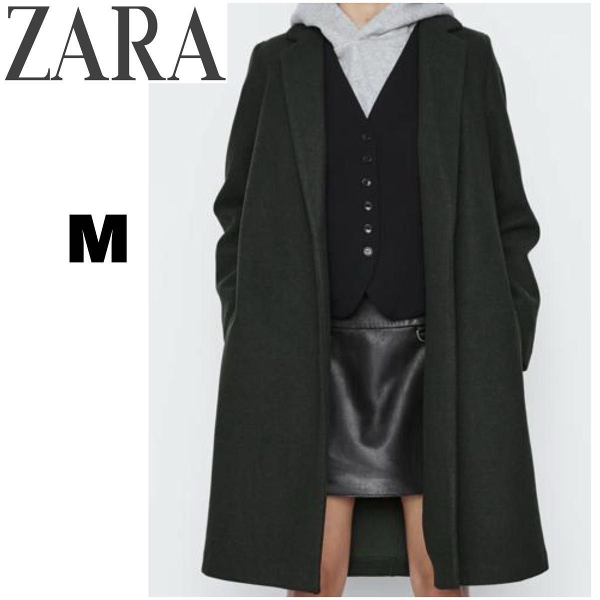 ザラ・ZARA レディース シンプル ロングコート チェスターコート