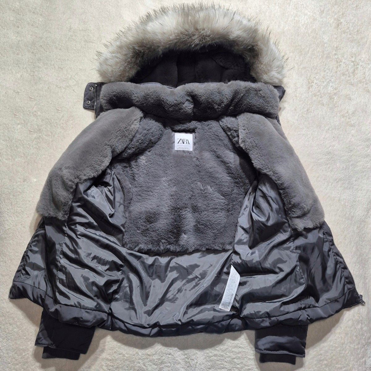 美品】ZARA ザラ 3WAY ダックダウンジャケット ファーフード付き