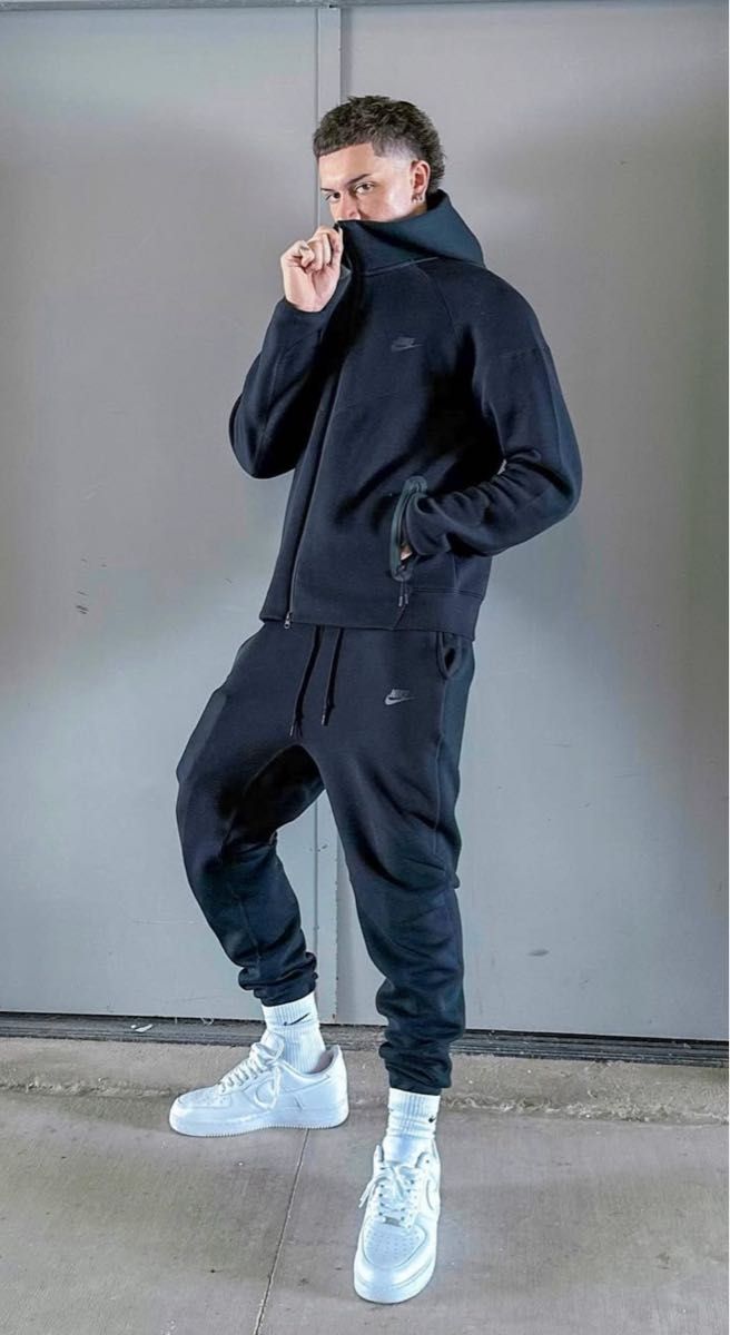 メンズM ブラック テックフリース セットアップ NIKE 廃盤 赤タグ 黒