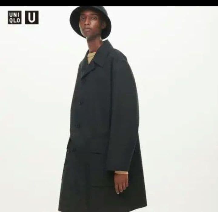 人気 未使用 UNIQLO U ブロックテックコート 黒 M ユニクロ メンズ