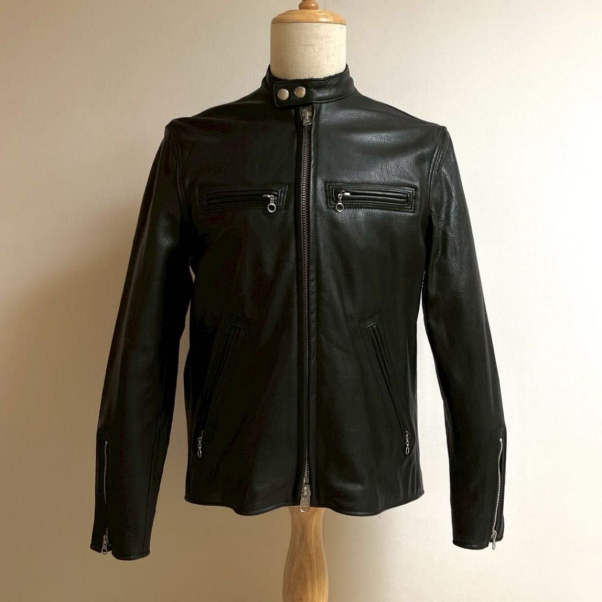 未使用 VANSON / バンソン シングルライダース レザージャケット 40