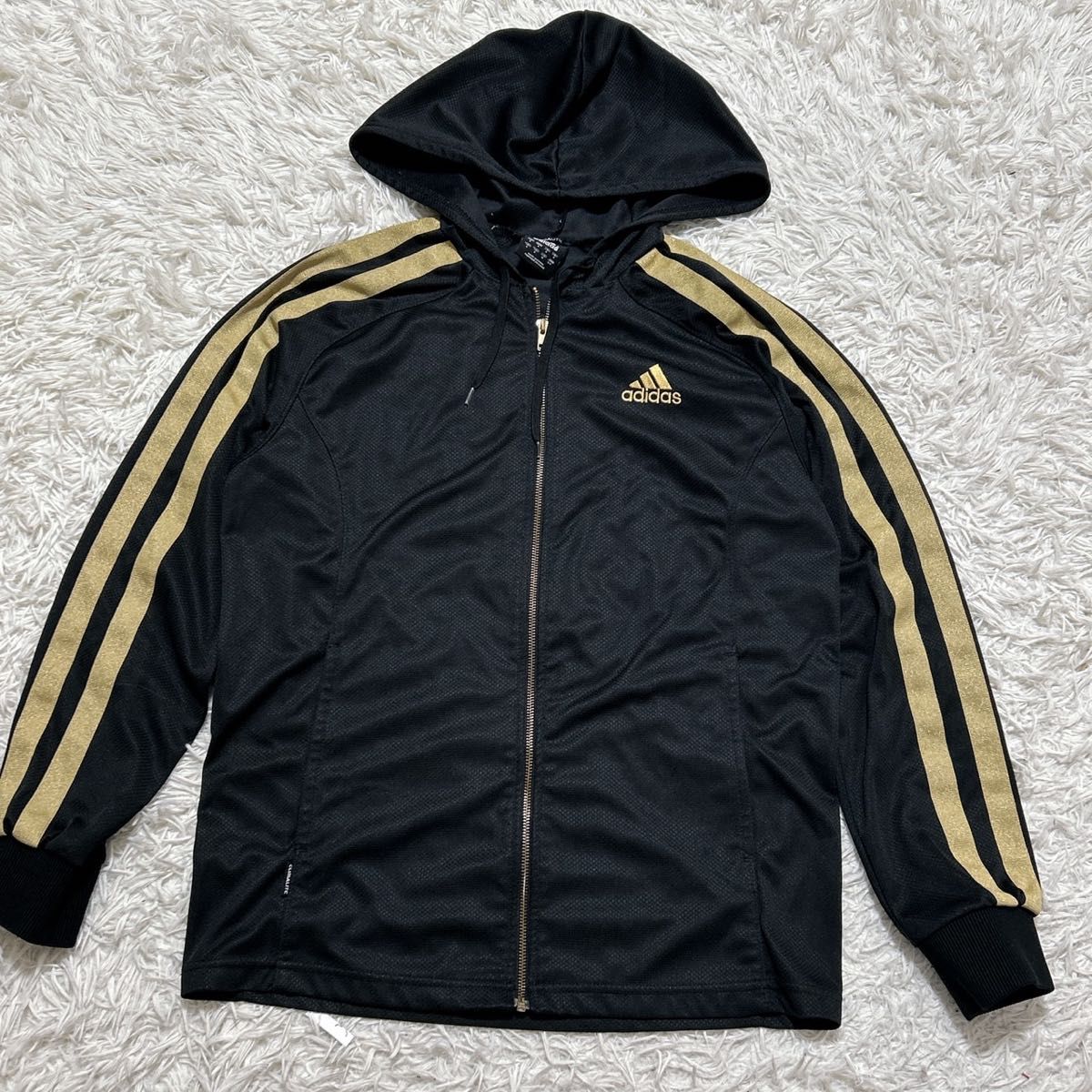 2272】 美品 adidas ジャージ セットアップ 黒 金 アディダス ブラック