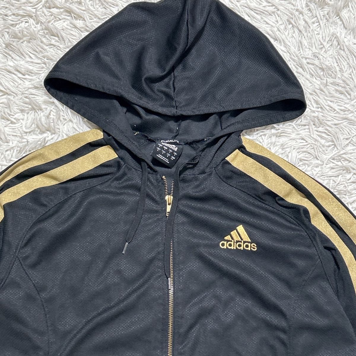 2272】 美品 adidas ジャージ セットアップ 黒 金 アディダス ブラック