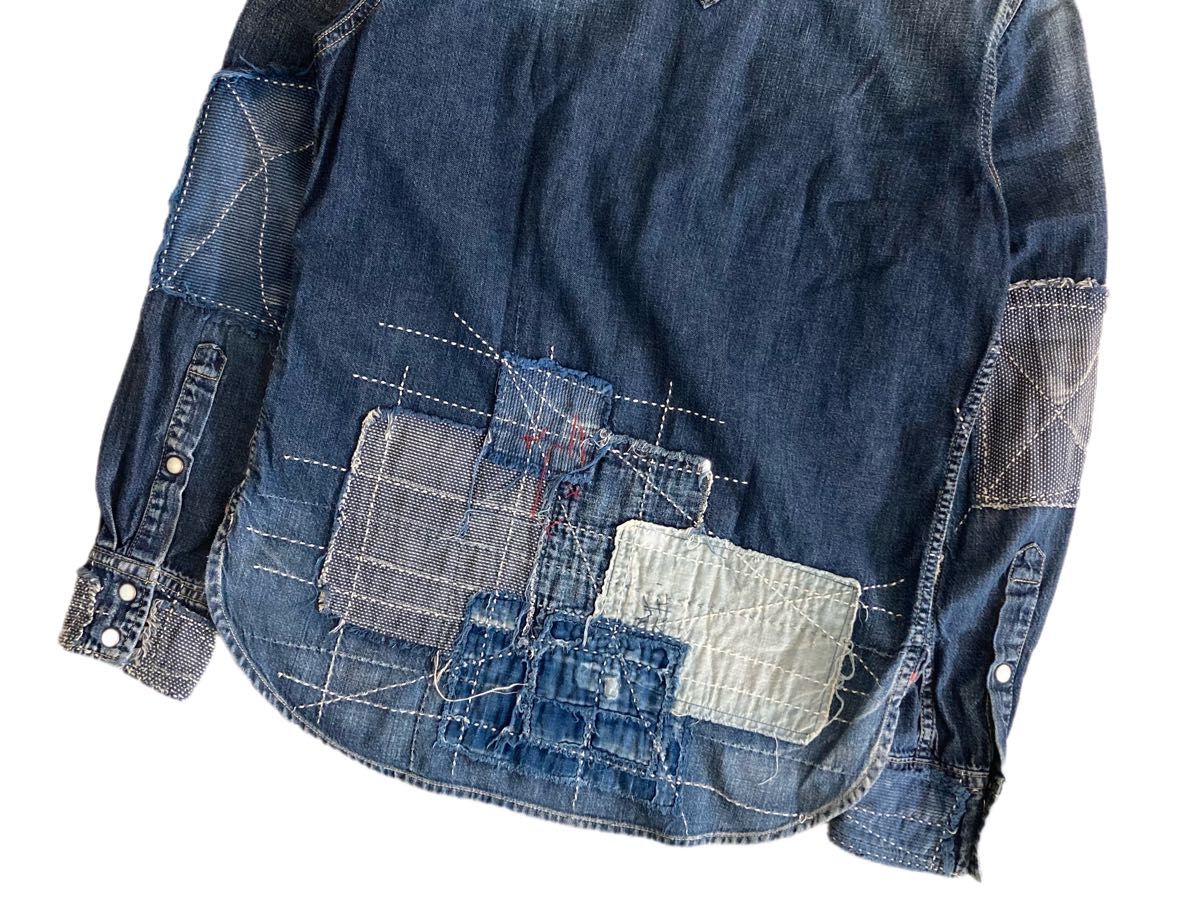 KAPITAL KOUNTRY BORO 刺し子 パッチワーク デニム シャツ キャピタル