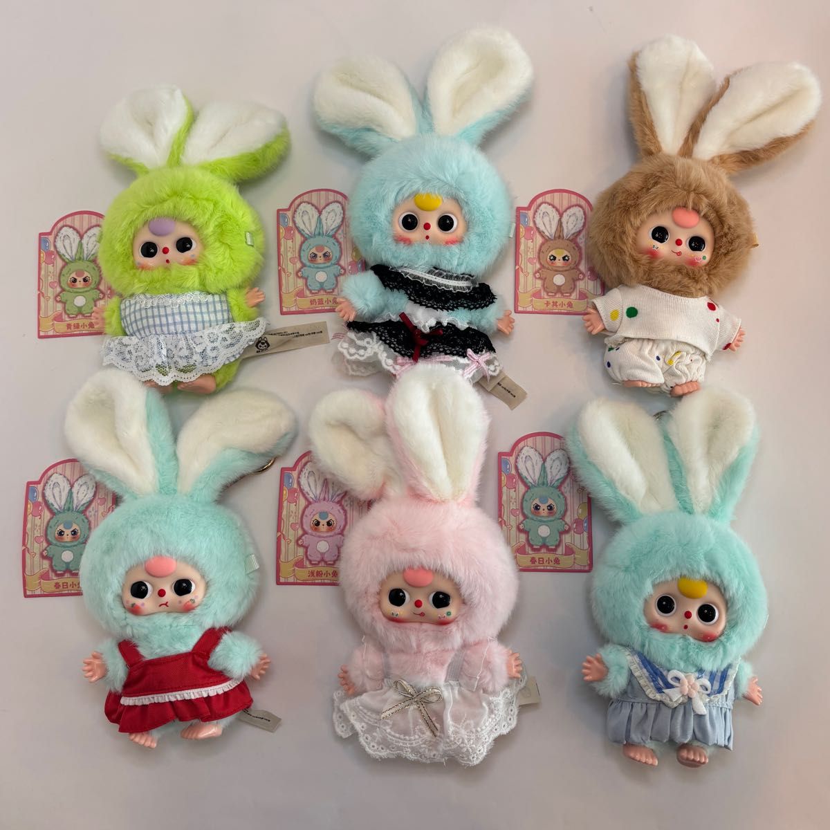 Baby three ベイビースリー ミニミニマカロン うさぎ キーホルダー 6体