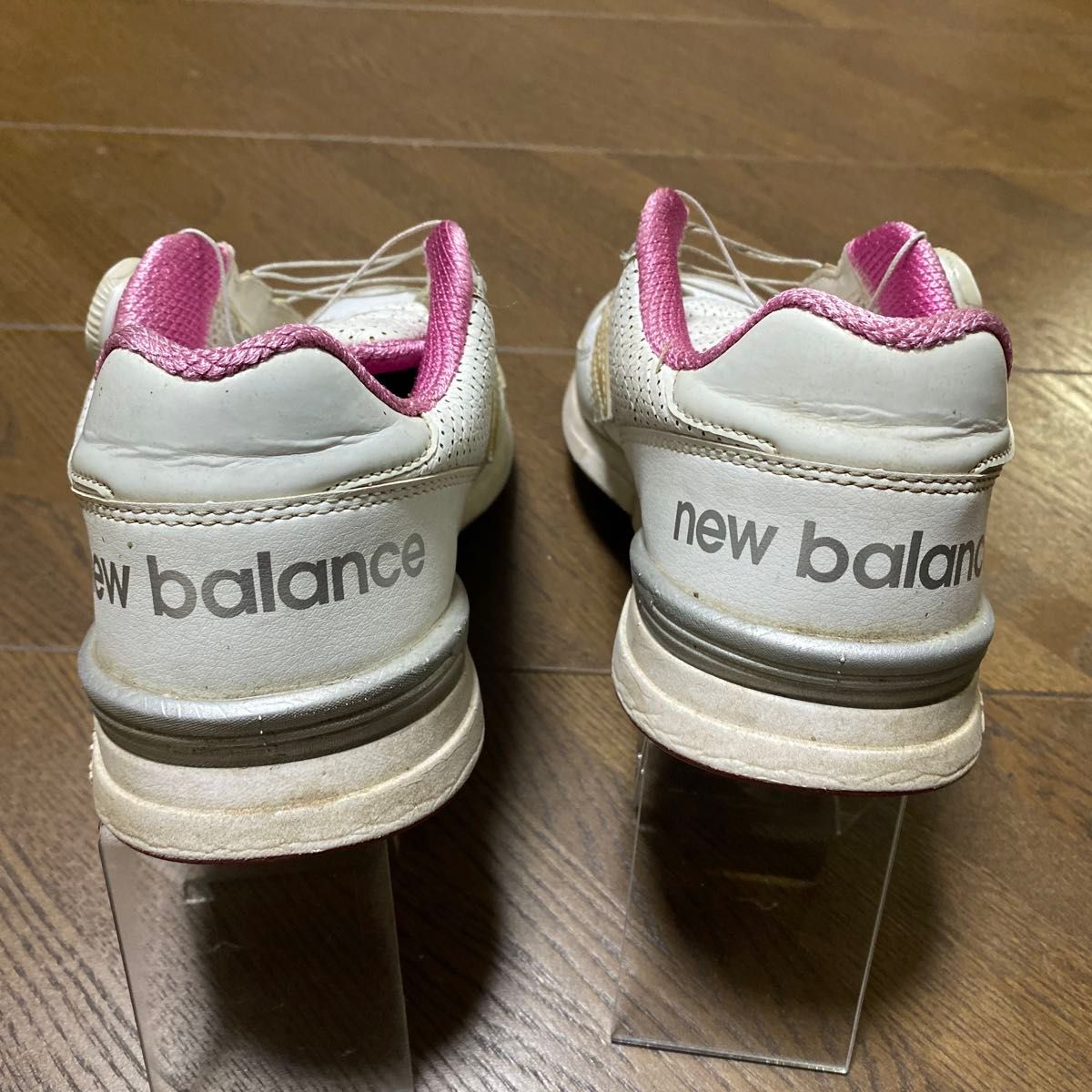new balance】ニューバランス ボアゴルフシューズ 白×ピンク 23 0cm