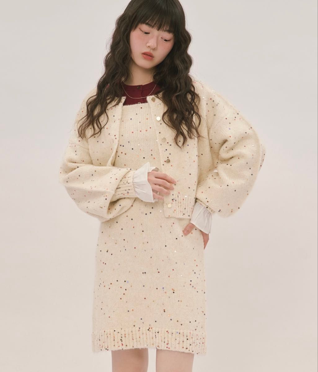 未開封 loin nuit ロワンニュイ スパンコールニット セットアップ