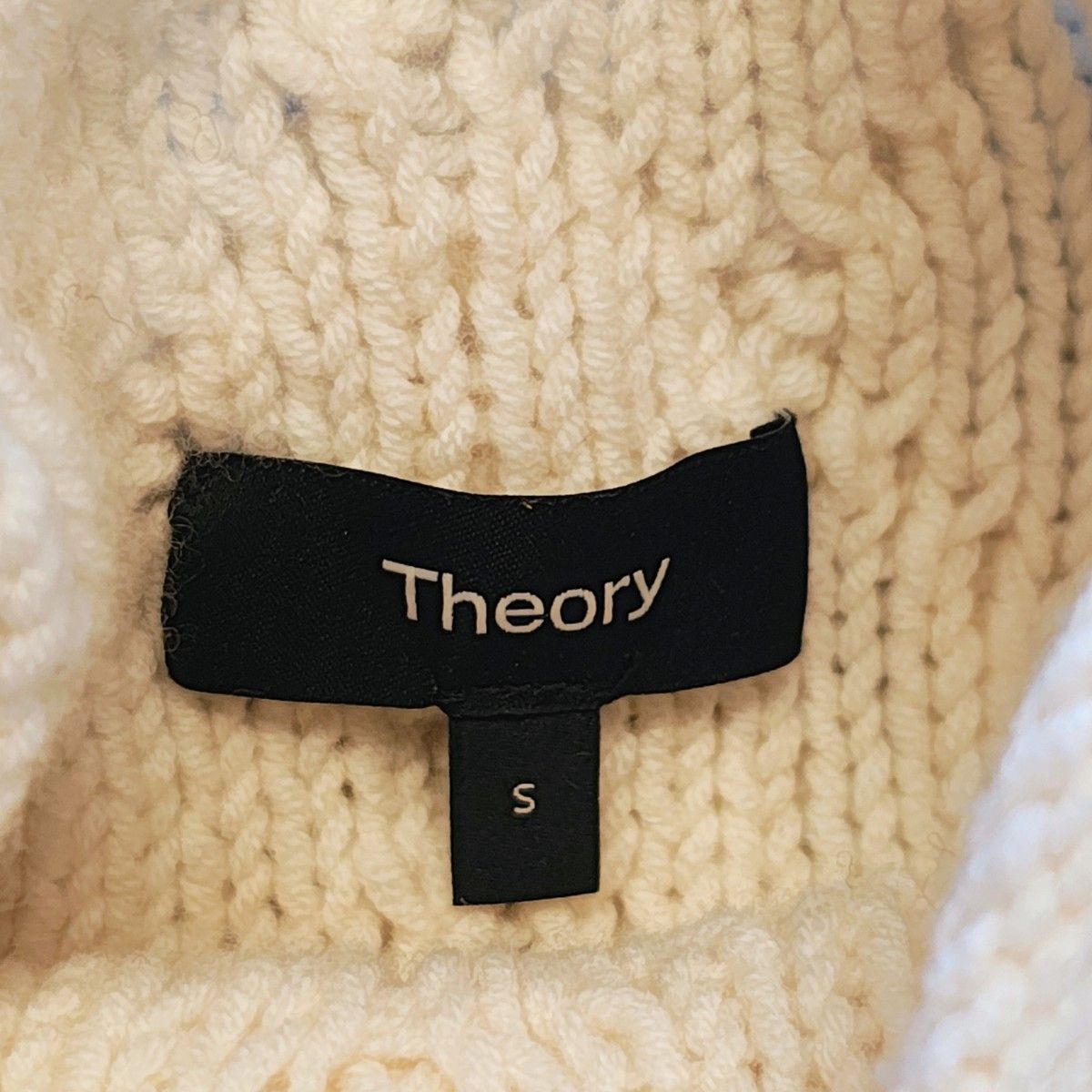 美品 Theory セオリー ウールカシミヤ ケーブルニット プルオーバー