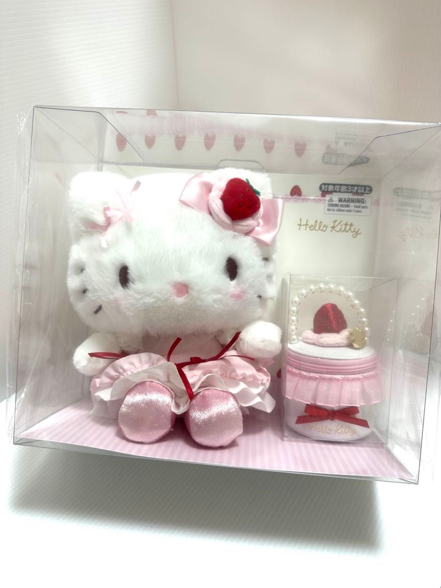 新品サンリオ ぬいぐるみ&アクセサリーケースセット いちごホイップ