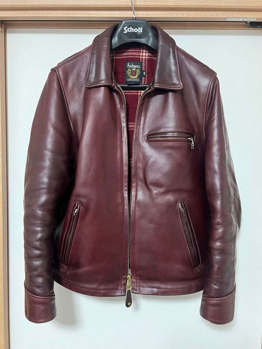 schott×ホーウィンクロムエクセルレザー ジャケット サイズSchott