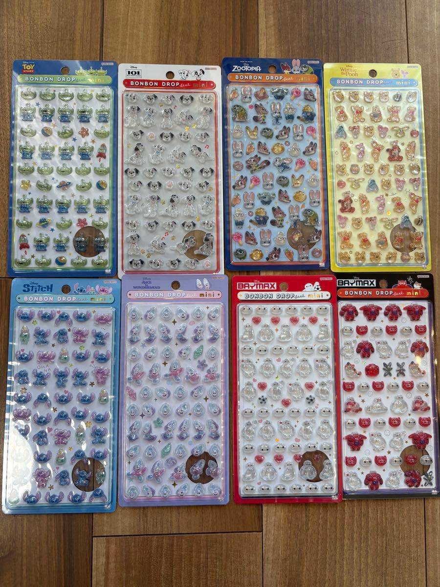 8点セット正規品 ボンボンドロップシールミニminiディズニー