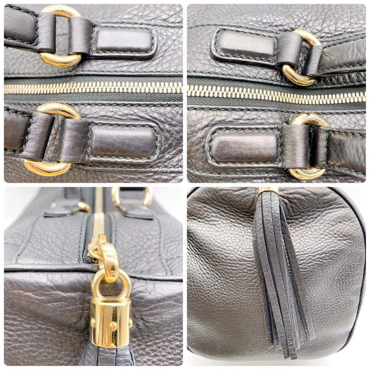 GUCCI グッチ ソーホー インターロッキングG ミニボストンバッグ 黒