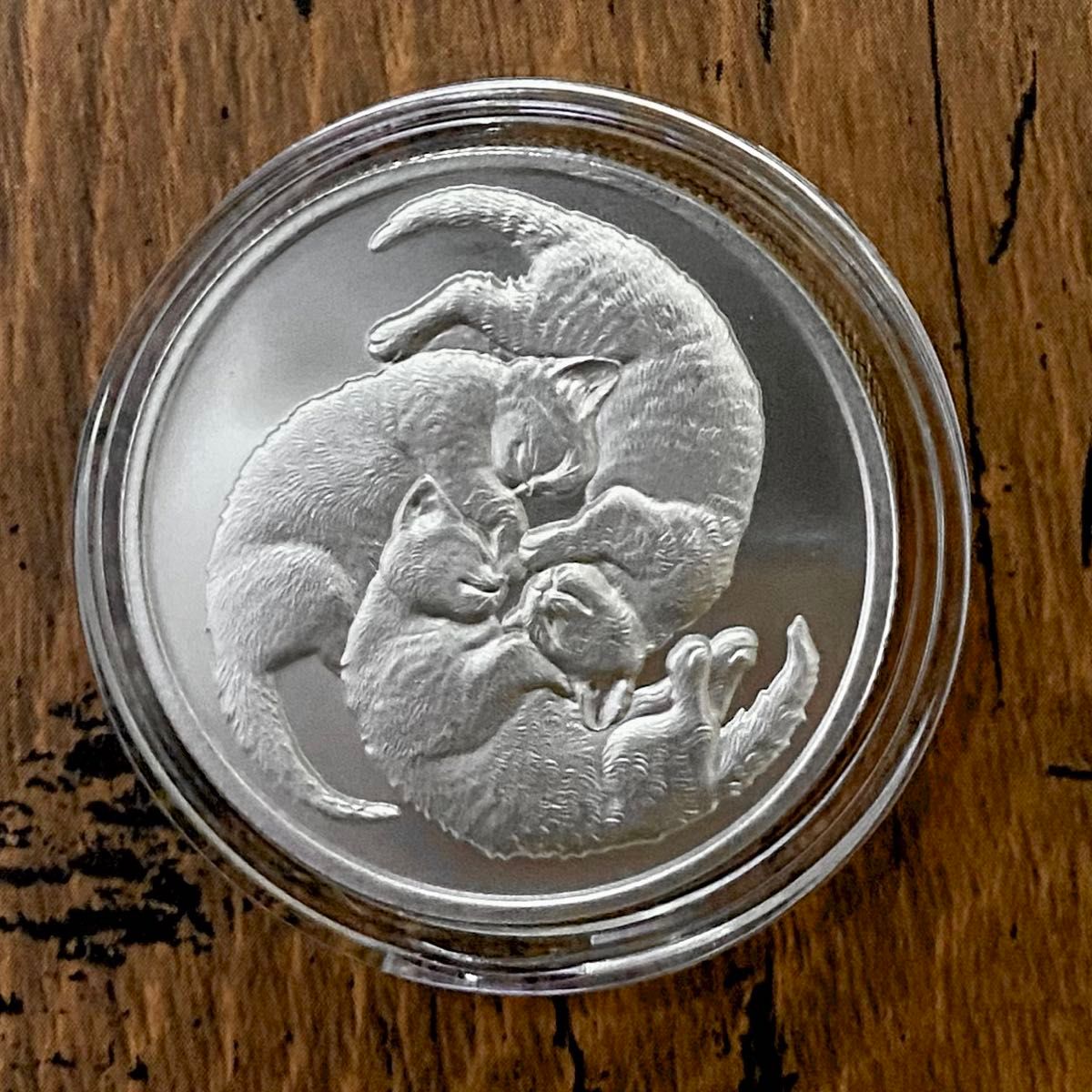 2021 眠り猫 3匹 Sleeping Cat ハイリリーフ1oz 999 シルバー コイン