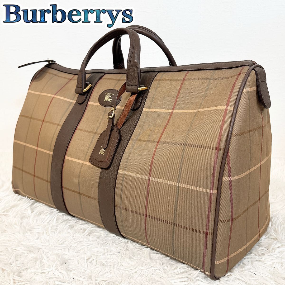 大容量】 Burberrys バーバリー ボストンバッグ チェックビンテージ 鍵