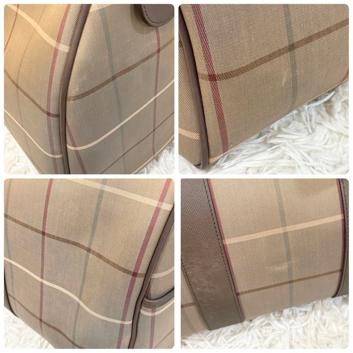 大容量】 Burberrys バーバリー ボストンバッグ チェックビンテージ 鍵