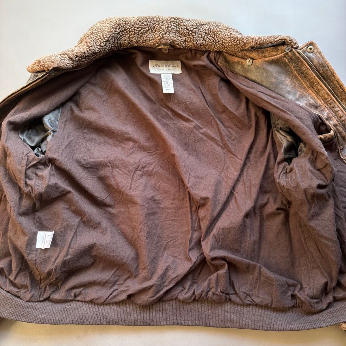 90s Eddie Bauer エディーバウアー 白タグ レザージャケット A-2型 本