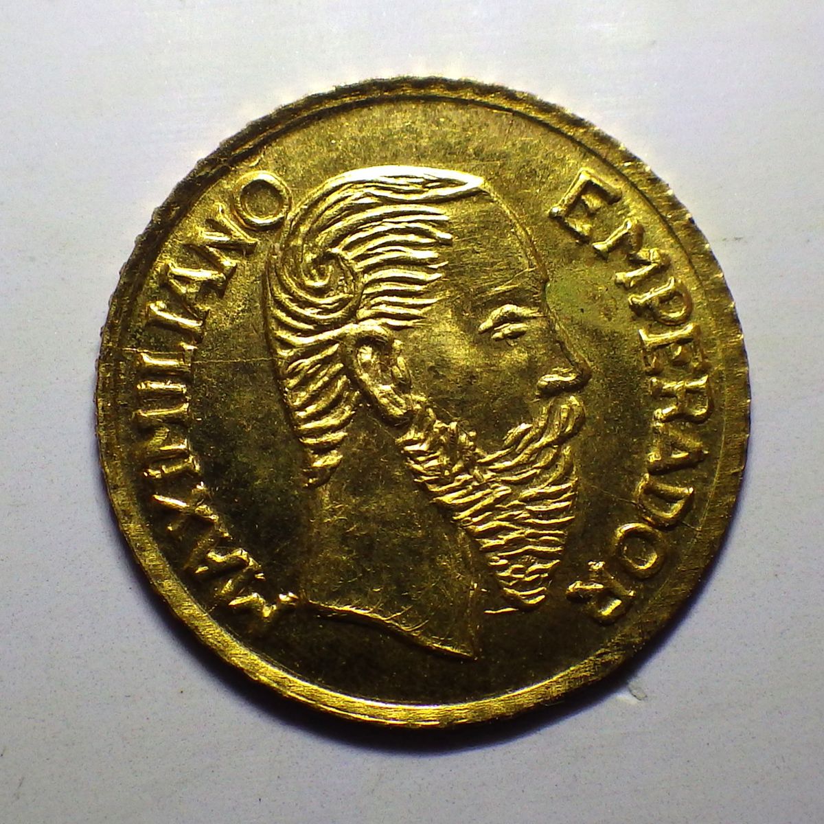 メキシコ 1ペソ金貨 マクシミリアン皇帝 1865年 品位8k アンティーク