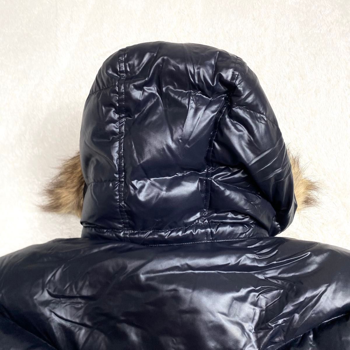 OLD UNIQLO fur down jacket 00s y2k 光沢 短丈 オールドユニクロ