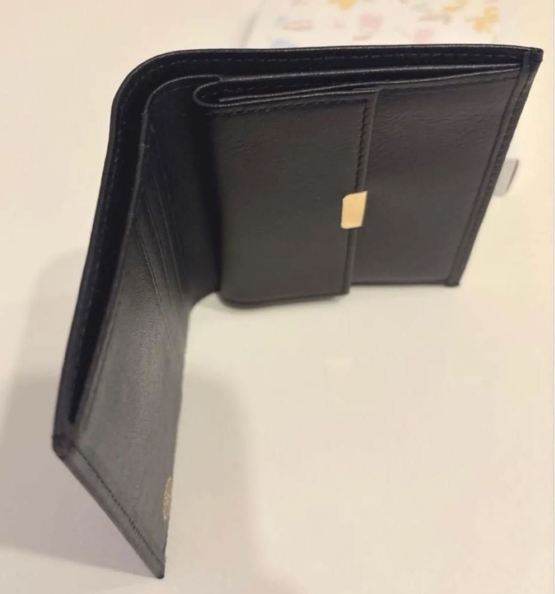 皇居限定/新品箱・袋付き】ブラック高級本革 特製二つ折り財布 レザー